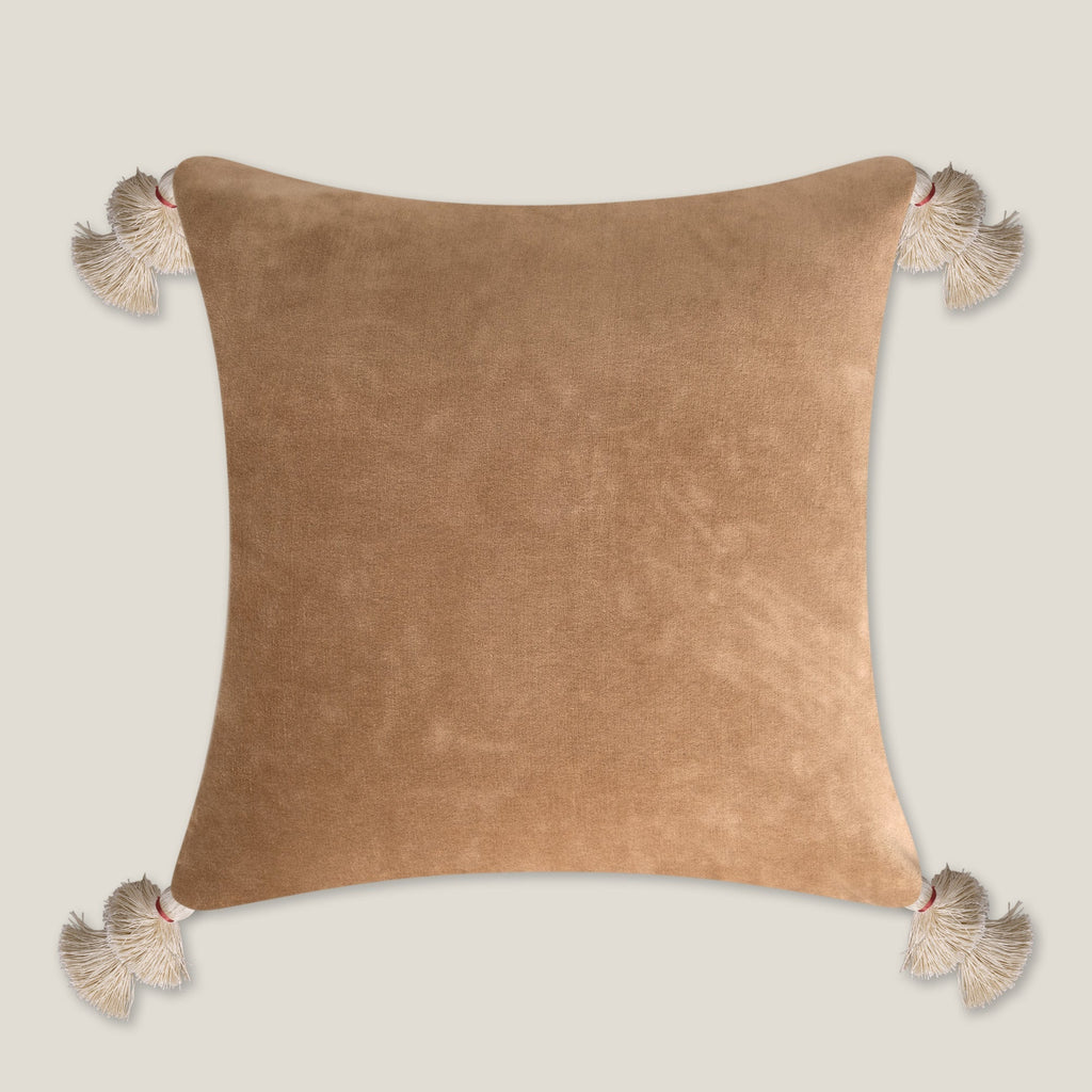 Lark Emb. Beaded Yellow Cushion Cover