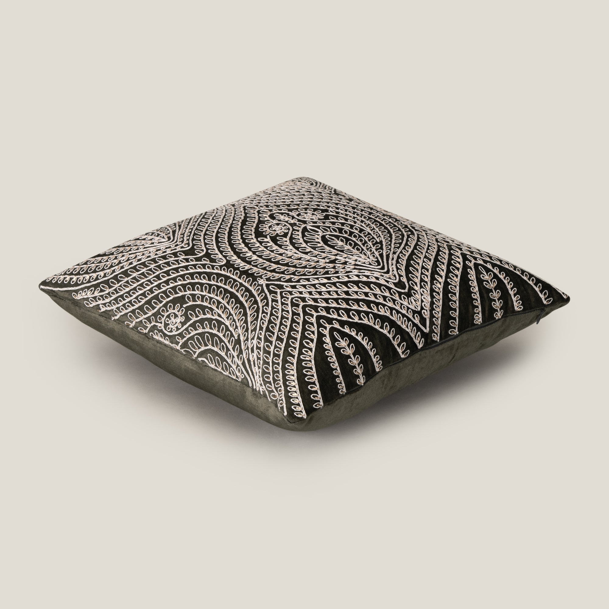 Oakley Green Emb. Cushion Cover