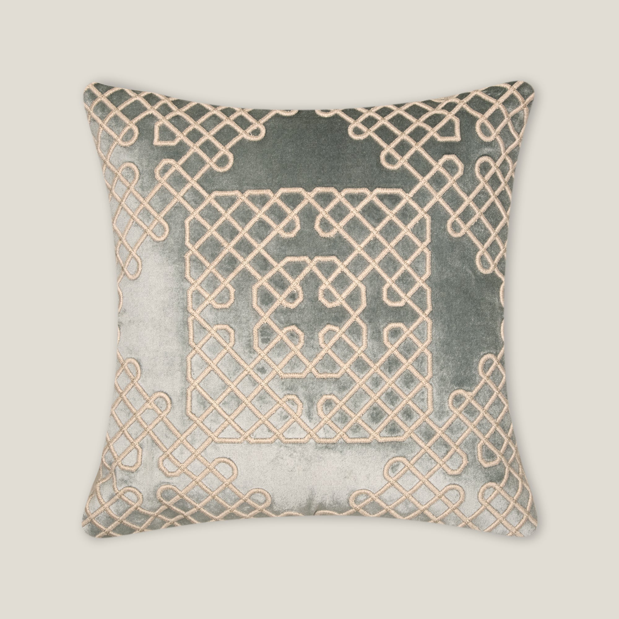 Florette Light Blue Emb. Cushion Cover