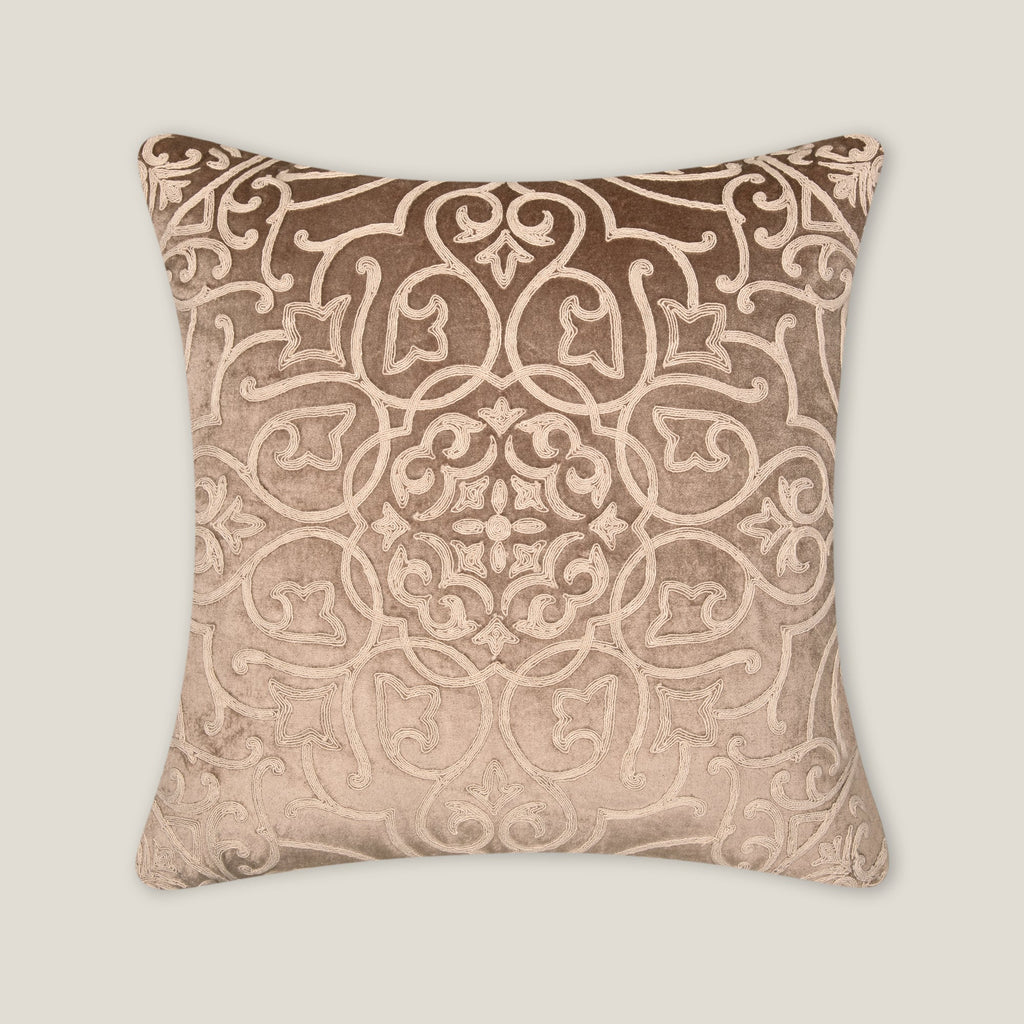 Flora Beige Emb. Cushion Cover