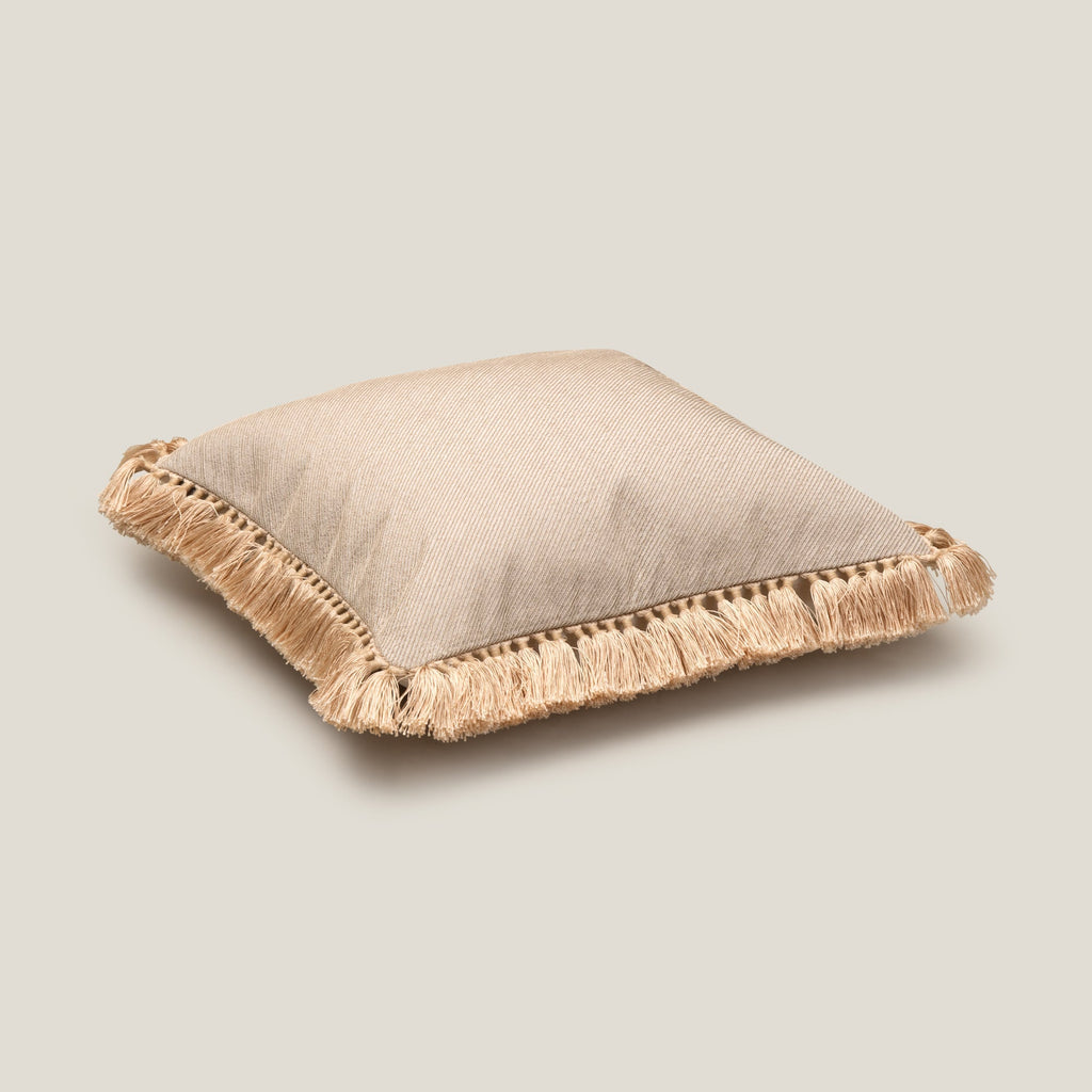 Heather Beige & Off White Emb. Reversible Cushion Cover