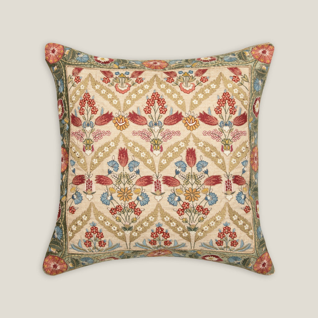 Fergana Beige Emb. Cushion Cover