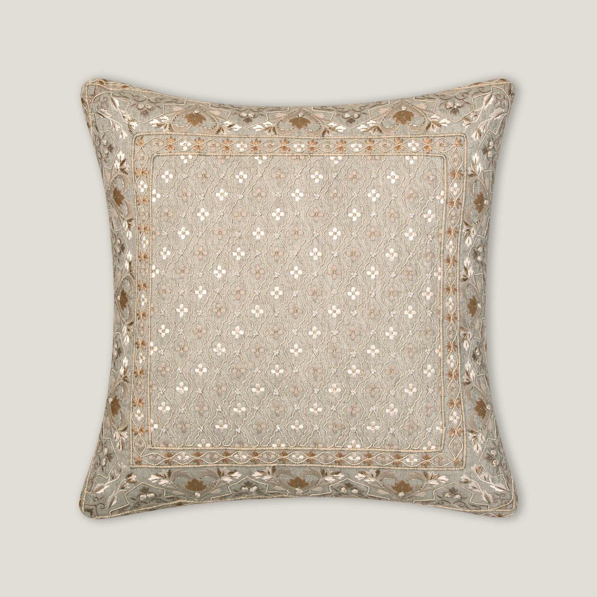 Jennie Grey Emb. Cushion Cover