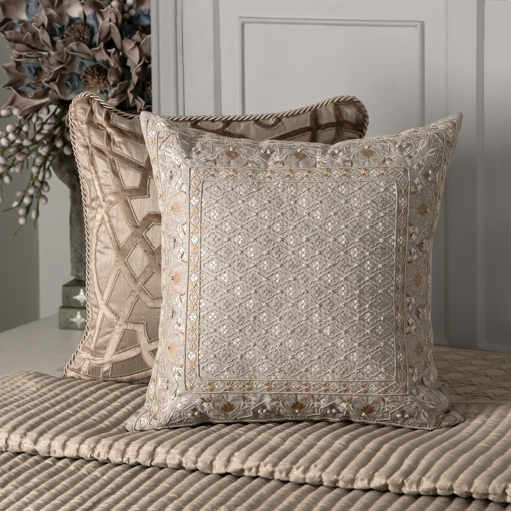 Jennie Grey Emb. Cushion Cover