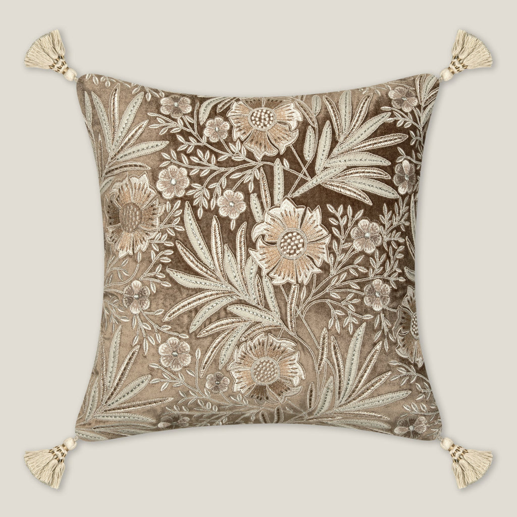 Tricia Beige Emb. Cushion Cover