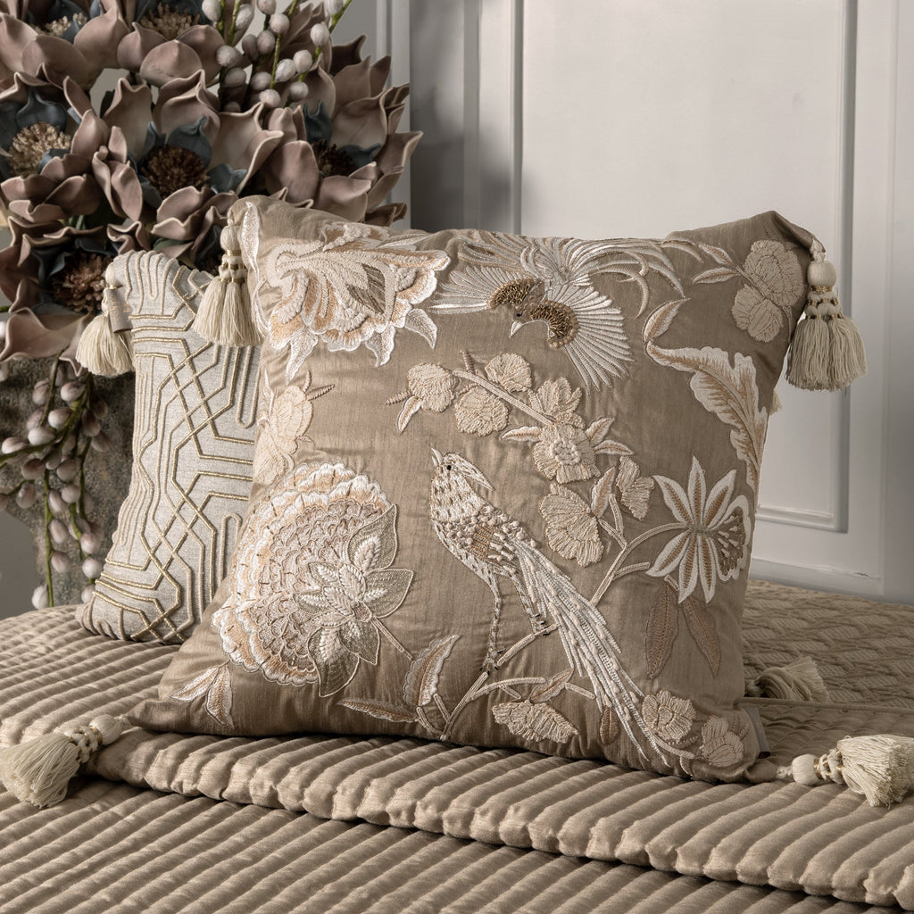 Lucio Beige Emb. Cushion Cover